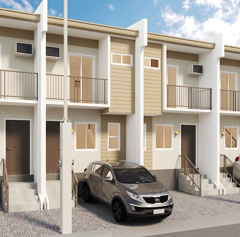 Perspective Townhouse A angled view